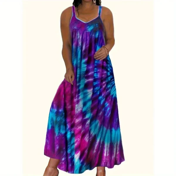 Women's Plus Size Camisole Dress Tie Dye