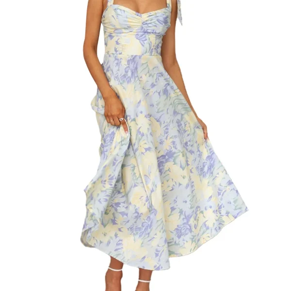 Sling Dress Sleeveless Low-cut Long Dress